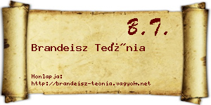 Brandeisz Teónia névjegykártya